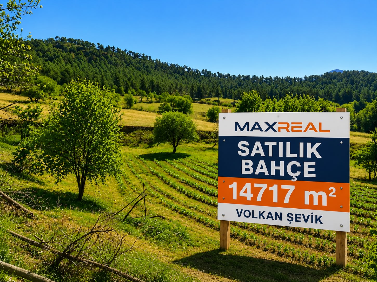 HONAZ'DA 15 DÖNÜM! ARAÇ VEYA APART TAKASLI ! İÇİNDE EV , HAVUZ , AĞAÇLARI OLAN MEYVE BAHÇESİ!